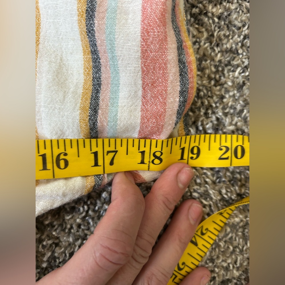 5/$25 American Eagle cotton/linen blend striped short jumper size medium - Picture 5 of 8